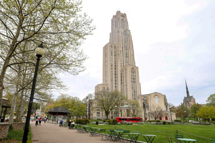 The Cathedral of Learning as seen from Schenley Plaza.
