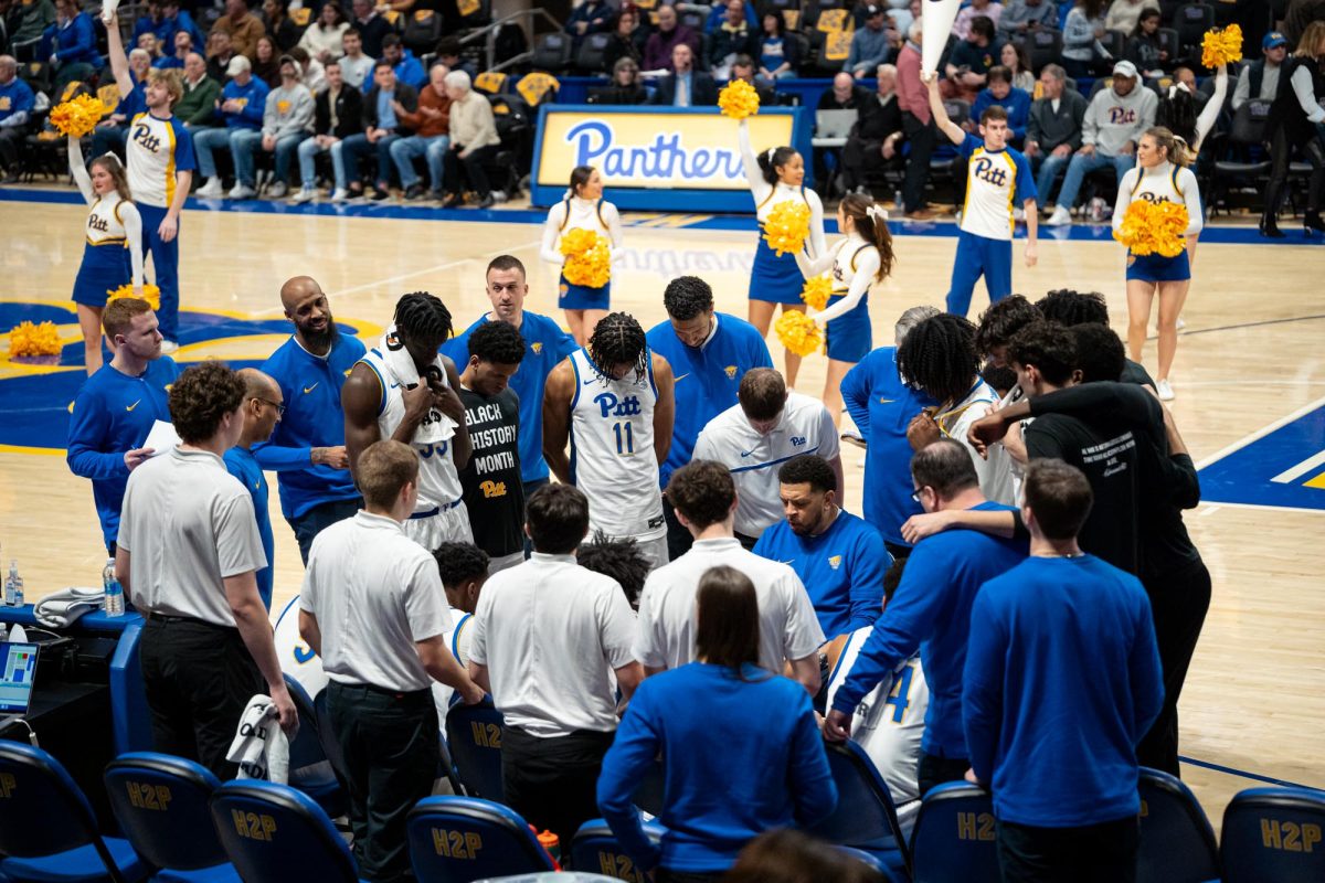 Head coach Jeff Capel speaks to the team during a game against Notre Dame at the Petersen Events Center on Feb. 4, 2025.